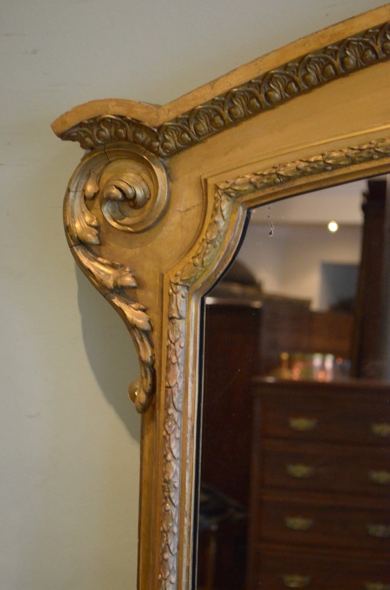 Large Antique Wall Mirror Overmantle Mirror H170cm - Image 14